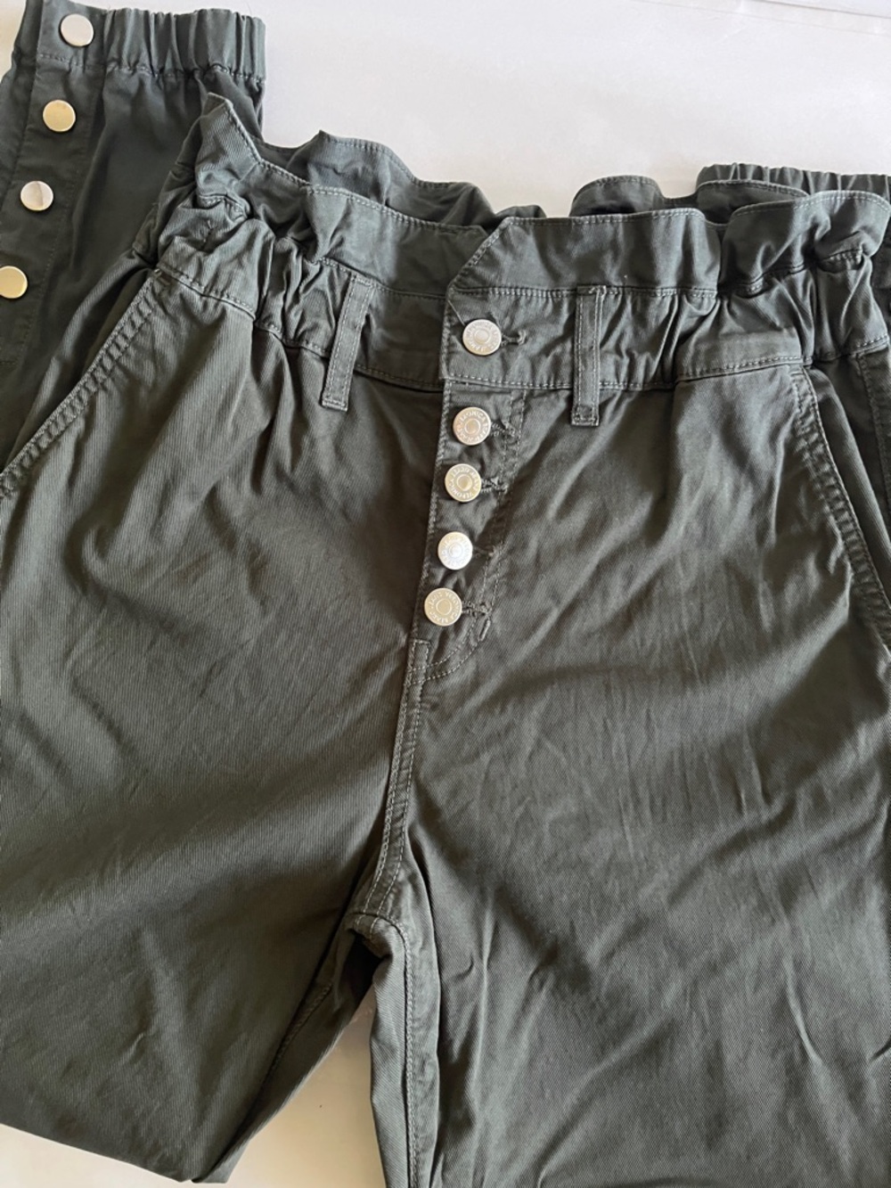 Veronica Beard Tedi Tapered High Rise New Army Green Size 26/2